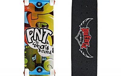 Senmi Adult’s Complete Skateboard 31 Inch Graffiti Standard Skateboard Free with Skateboard Bag Multi