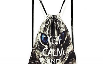 Hoxis Rock Punk Style Animal Pattern Nylon Drawstring Bags Shoulder Backpack